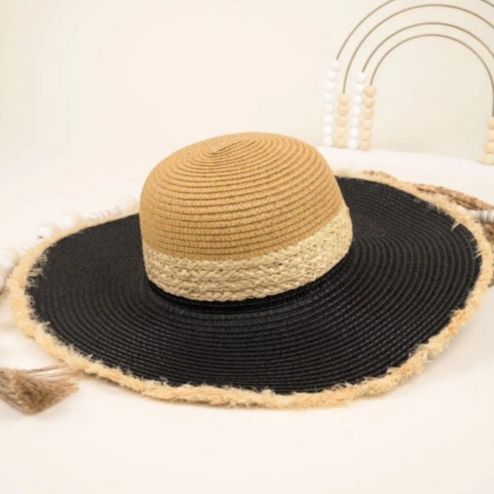 Cancun Cabana Black & Tan Straw Hat